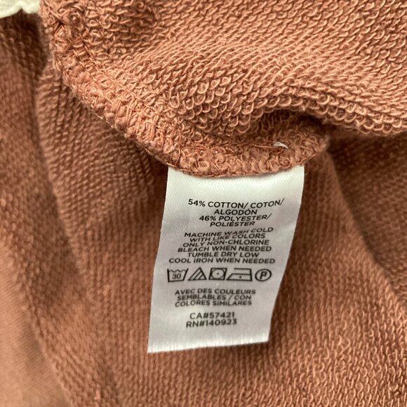 Lou & Grey Loft Cocoa Brown Soft Cotton Blend Terry Lined Pullover Buttons Large - Picture 9 of 9